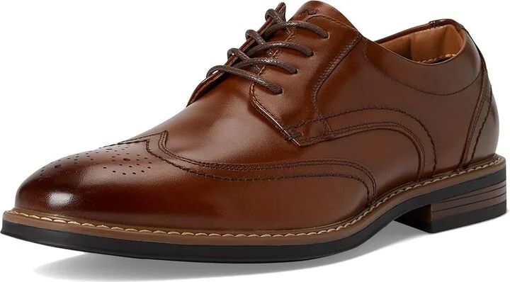 Nunn Bush Centro Flex Wing Tip Oxford Men's Shoes Cognac : 7 M (D), Synthetic/Leather - Image 5