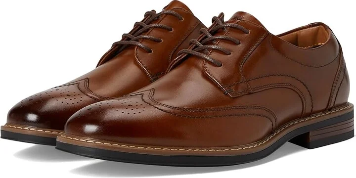 Nunn Bush Centro Flex Wing Tip Oxford Men's Shoes Cognac : 7 M (D), Synthetic/Leather