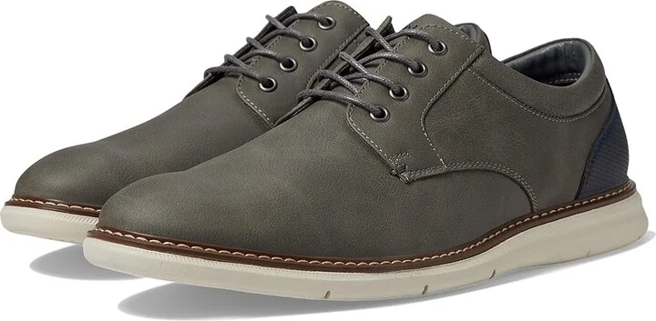 Nunn Bush Chase 2.0 Casual Plain Toe Oxford Contemporary Lace-Up Men's Shoes Gray : 9 M (D), Leather
