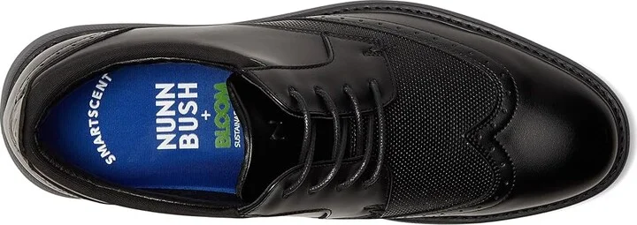 Nunn Bush Chase 2.0 Wingtip Oxford Casual Contemporary Lace Up Men's Shoes Black : 11 W (EE), Faux Leather - Image 2