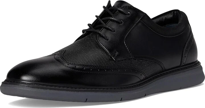 Nunn Bush Chase 2.0 Wingtip Oxford Casual Contemporary Lace Up Men's Shoes Black : 11 W (EE), Faux Leather - Image 5