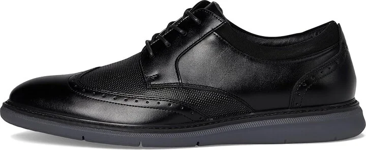 Nunn Bush Chase 2.0 Wingtip Oxford Casual Contemporary Lace Up Men's Shoes Black : 11 W (EE), Faux Leather - Image 6