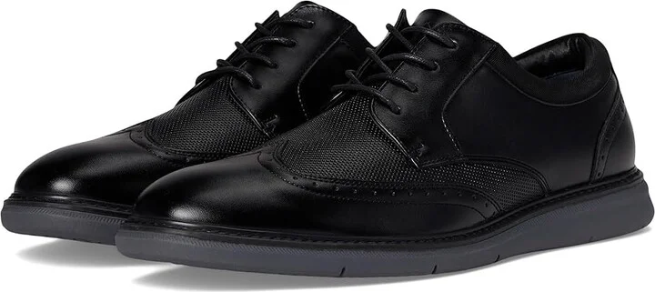 Nunn Bush Chase 2.0 Wingtip Oxford Casual Contemporary Lace Up Men's Shoes Black : 11 W (EE), Faux Leather