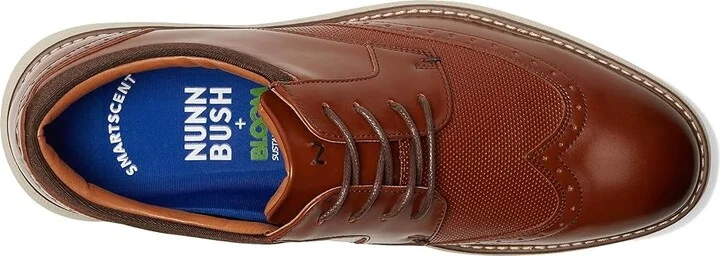 Nunn Bush Chase 2.0 Wingtip Oxford Casual Contemporary Lace Up Men's Shoes Cognac : 7.5 M (D), Faux Leather - Image 2