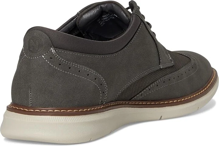 Nunn Bush Chase 2.0 Wingtip Oxford Casual Contemporary Lace Up Men's Shoes Gray : 7.5 M (D), Faux Leather - Image 4