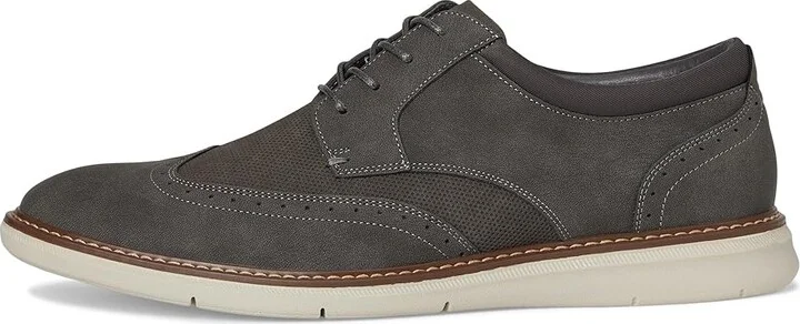 Nunn Bush Chase 2.0 Wingtip Oxford Casual Contemporary Lace Up Men's Shoes Gray : 7.5 M (D), Faux Leather - Image 6