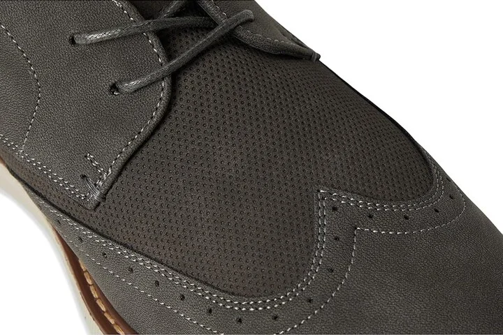 Nunn Bush Chase 2.0 Wingtip Oxford Casual Contemporary Lace Up Men's Shoes Gray : 7.5 M (D), Faux Leather - Image 7