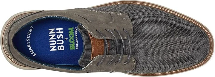 Nunn Bush Chase Knit Plain Toe Oxford Lightweight Breathable Versatile Lace Up Men's Shoes Grey : 11 W (EE), Synthetic - Image 2