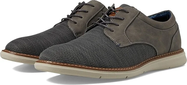 Nunn Bush Chase Knit Plain Toe Oxford Lightweight Breathable Versatile Lace Up Men's Shoes Grey : 11 W (EE), Synthetic