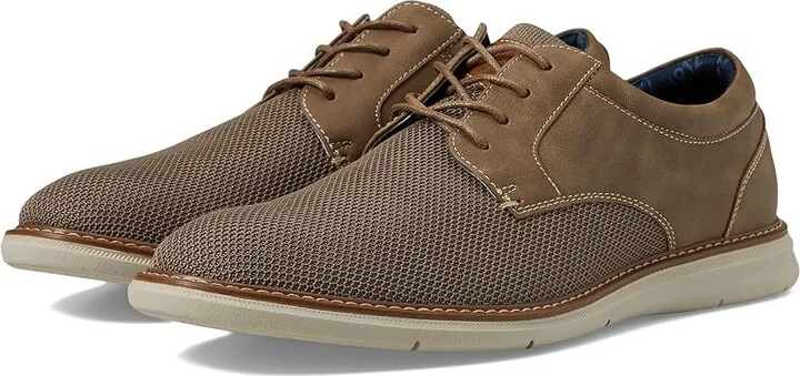 Nunn Bush Chase Knit Plain Toe Oxford Lightweight Breathable Versatile Lace Up Men's Shoes Taupe : 9.5 M (D), Synthetic