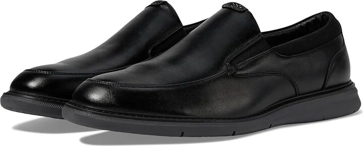 Nunn Bush Chase Moccasin Toe Slip-On Lightweight Contemporary Loafer Men's Shoes Black : 12 W (EE)