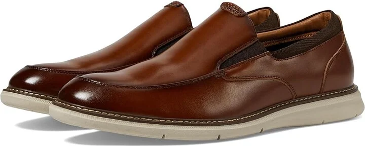 Nunn Bush Chase Moccasin Toe Slip-On Lightweight Contemporary Loafer Men's Shoes Cognac : 8.5 W (EE)