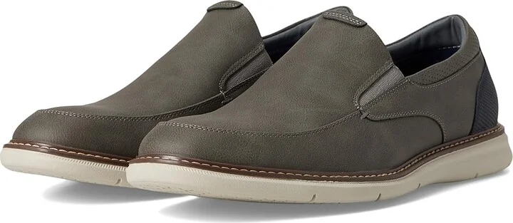 Nunn Bush Chase Moccasin Toe Slip-On Lightweight Contemporary Loafer Men's Shoes Gray : 10 M (D)