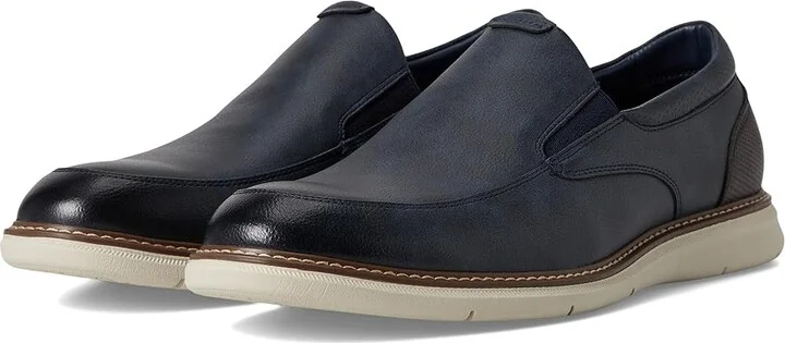 Nunn Bush Chase Moccasin Toe Slip-On Lightweight Contemporary Loafer Men's Shoes Navy : 10 M (D)