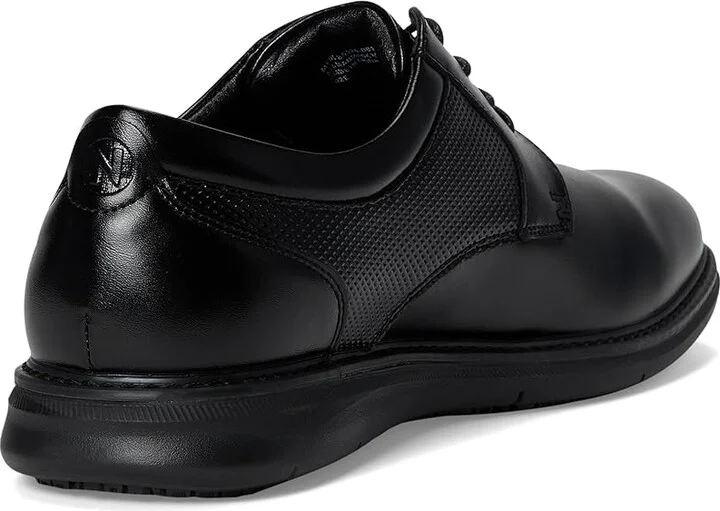 Nunn Bush Chase Slip Resistant Work Plain Toe Oxford for Restaurant, Food Service Hospitality Men's Shoes Black : 9 W (EE), Faux Leather - Image 4
