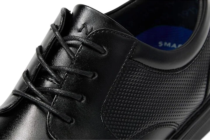 Nunn Bush Chase Slip Resistant Work Plain Toe Oxford for Restaurant, Food Service Hospitality Men's Shoes Black : 9 W (EE), Faux Leather - Image 7
