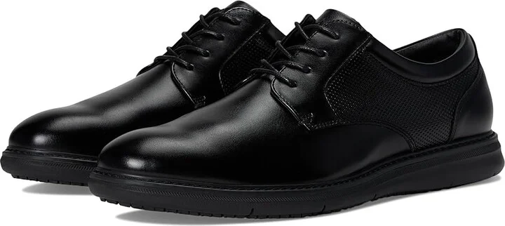 Nunn Bush Chase Slip Resistant Work Plain Toe Oxford for Restaurant, Food Service Hospitality Men's Shoes Black : 9 W (EE), Faux Leather
