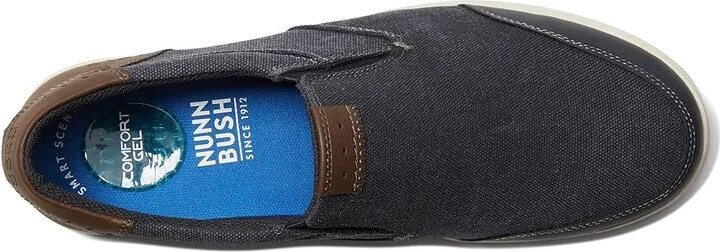 Nunn Bush City Walk Canvas Moc Toe Slip-On Men's Shoes Dark Blue : 7 M (D), Textile/Synthetic - Image 2