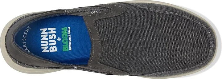 Nunn Bush Conway EZ Canvas Moccasin Toe Slip-On Easy Slip-In Loafer Men's Lace-up Boots Grey : 9.5 W (EE) - Image 2