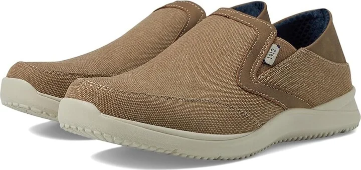 Nunn Bush Conway EZ Canvas Moccasin Toe Slip-On Easy Slip-In Loafer Men's Lace-up Boots Stone : 8 M (D)