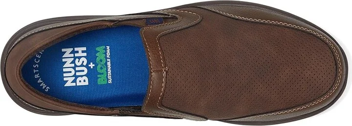 Nunn Bush Conway EZ Moccasin Toe Slip-On Easy Slip-In Loafer Men's Lace-up Boots Brown : 9 W (EE), Synthetic - Image 2