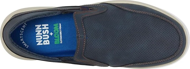 Nunn Bush Conway EZ Moccasin Toe Slip-On Easy Slip-In Loafer Men's Lace-up Boots Navy : 9.5 M (D), Synthetic - Image 2
