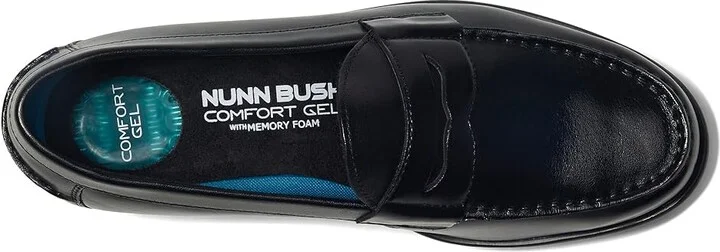 Nunn Bush Drexel Moc Toe Penny Loafer with KORE Walking Comfort Technology Men's Slip on Shoes Black : 7 M (D), Leather - Image 3