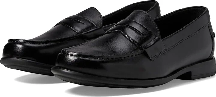 Nunn Bush Drexel Moc Toe Penny Loafer with KORE Walking Comfort Technology Men's Slip on Shoes Black : 7 M (D), Leather