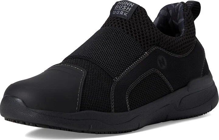 Nunn Bush Grazie AP1 Work Slip-On Slip-Resistant Work Shoe EZ On Athletic Style Sneaker Men's Work Lace-up Boots Black : 13 M (D), Synthetic - Image 5