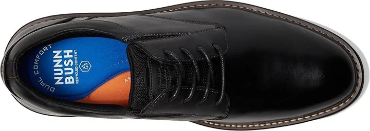 Nunn Bush Griff Plain Toe Oxford Lightweight and Comfortable for All Occasions Leather Lace Up Men's Lace-up Boots Black : 10 W (EE) - Image 2