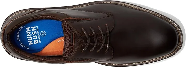 Nunn Bush Griff Plain Toe Oxford Lightweight and Comfortable for All Occasions Leather Lace Up Men's Lace-up Boots Brown : 9.5 W (EE) - Image 2