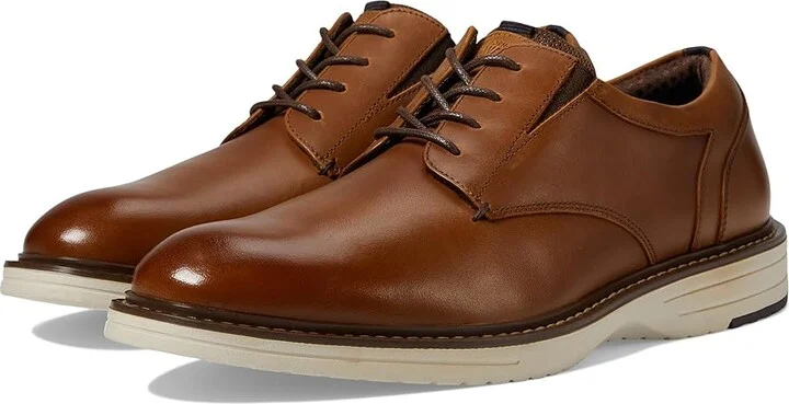 Nunn Bush Griff Plain Toe Oxford Lightweight and Comfortable for All Occasions Leather Lace Up Men's Lace-up Boots Cognac : 8.5 M (D)