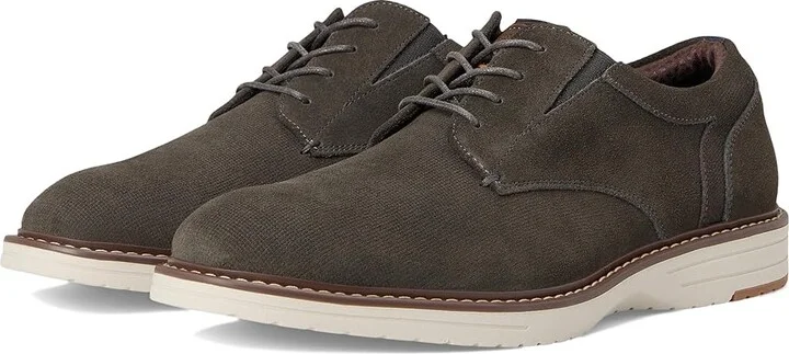 Nunn Bush Griff Plain Toe Oxford Lightweight and Comfortable for all Occasions Suede Lace-Up Men's Lace-up Boots Grey : 11 M (D)