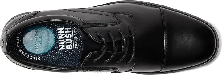 Nunn Bush Jarvis Cap Toe Oxford Dress Casual Business Formal Lace Up Men's Lace Up Wing Tip Shoes Black : 7.5 M (D), Leather - Image 2
