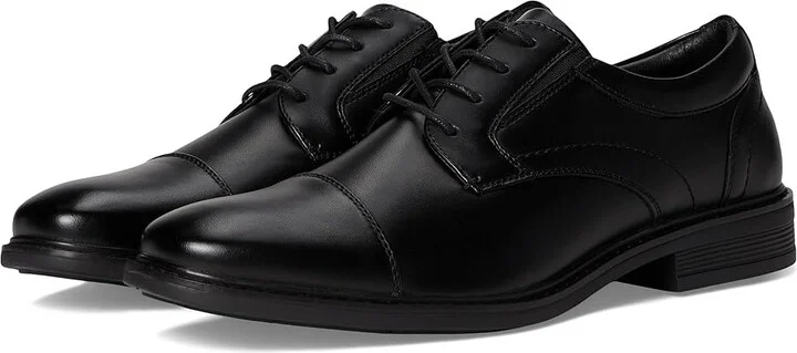 Nunn Bush Jarvis Cap Toe Oxford Dress Casual Business Formal Lace Up Men's Lace Up Wing Tip Shoes Black : 7.5 M (D), Leather