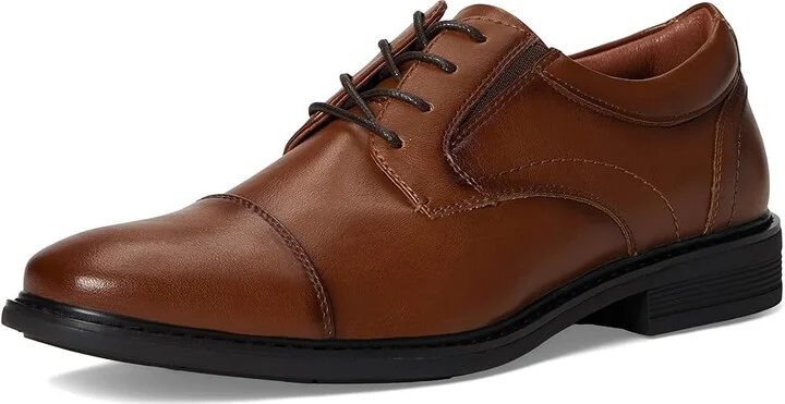 Nunn Bush Jarvis Cap Toe Oxford Dress Casual Business Formal Lace Up Men's Lace Up Wing Tip Shoes Cognac : 11.5 M (D), Leather - Image 5
