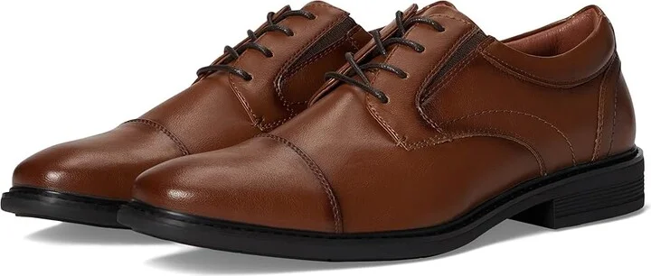 Nunn Bush Jarvis Cap Toe Oxford Dress Casual Business Formal Lace Up Men's Lace Up Wing Tip Shoes Cognac : 11.5 M (D), Leather
