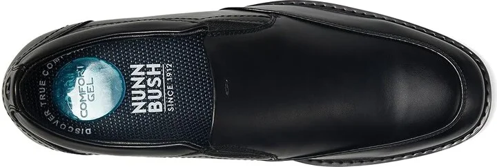 Nunn Bush Jarvis Moccasin Toe Slip-On Dress Casual Business Loafers Men's Lace Up Wing Tip Shoes Black : 8.5 M (D), Leather/Rubber/Suede - Image 2