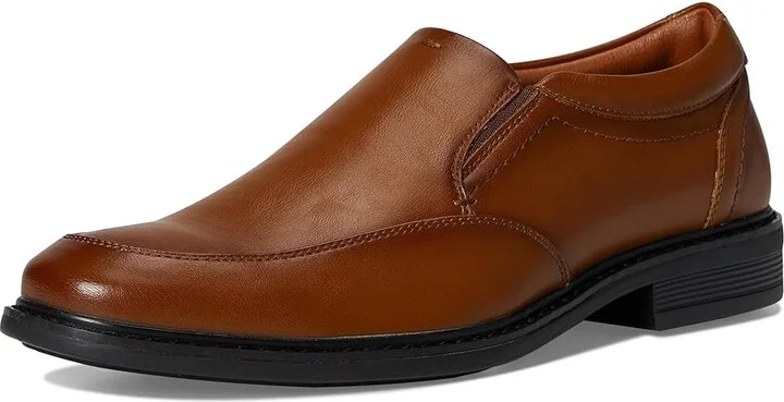 Nunn Bush Jarvis Moccasin Toe Slip-On Dress Casual Business Loafers Men's Lace Up Wing Tip Shoes Cognac : 10.5 W (EE), Leather/Rubber/Suede - Image 5