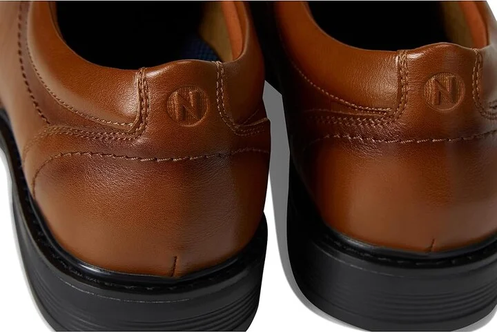 Nunn Bush Jarvis Moccasin Toe Slip-On Dress Casual Business Loafers Men's Lace Up Wing Tip Shoes Cognac : 10.5 W (EE), Leather/Rubber/Suede - Image 7
