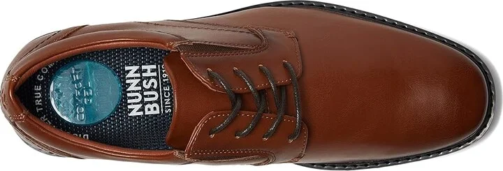 Nunn Bush Jarvis Plain Toe Oxford Dress Casual Business Formal Lace Up Men's Lace Up Wing Tip Shoes Cognac : 11 W (EE), Leather - Image 2