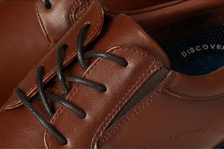 Nunn Bush Jarvis Plain Toe Oxford Dress Casual Business Formal Lace Up Men's Lace Up Wing Tip Shoes Cognac : 11 W (EE), Leather - Image 7