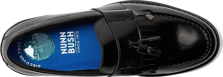Nunn Bush Keaton Moc Toe Kiltie Tassel Loafer Men's Slip-on Dress Shoes Black Polished : 7.5 M (D), Leather/Synthetic - Image 3