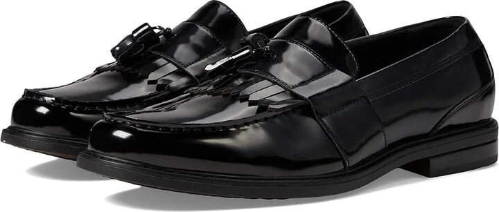 Nunn Bush Keaton Moc Toe Kiltie Tassel Loafer Men's Slip-on Dress Shoes Black Polished : 7.5 M (D), Leather/Synthetic