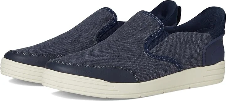 Nunn Bush Kore City Walk Canvas EZ Moc Toe Slip-On Sneakers Easy On and Easy Men's Lace-up Boots Blue : 7.5 M (D)