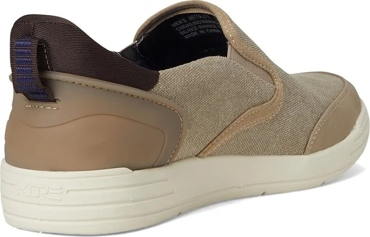 Nunn Bush Kore City Walk Canvas EZ Moc Toe Slip-On Sneakers Easy On and Easy Men's Lace-up Boots Stone : 14 M (D) - Image 4