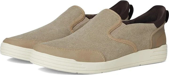 Nunn Bush Kore City Walk Canvas EZ Moc Toe Slip-On Sneakers Easy On and Easy Men's Lace-up Boots Stone : 14 M (D)