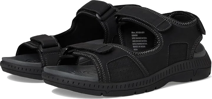 Nunn Bush Laguna 3 Strap River Sandal Lightweight Adjustable and Comfortable Men's Sandals Black : 11 M (D), Synthetic