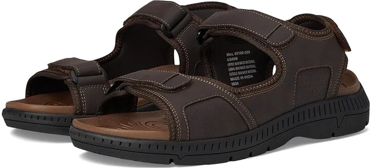 Nunn Bush Laguna 3 Strap River Sandal Lightweight Adjustable and Comfortable Men's Sandals Brown : 9 M (D), Synthetic