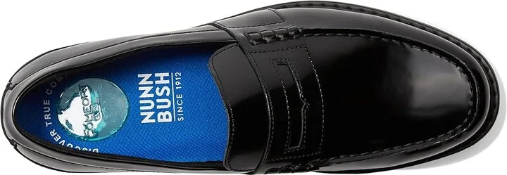 Nunn Bush Lincoln Penny Loafer Men's Slip-on Dress Shoes Black Polished : 8 M (D), Leather - Image 2